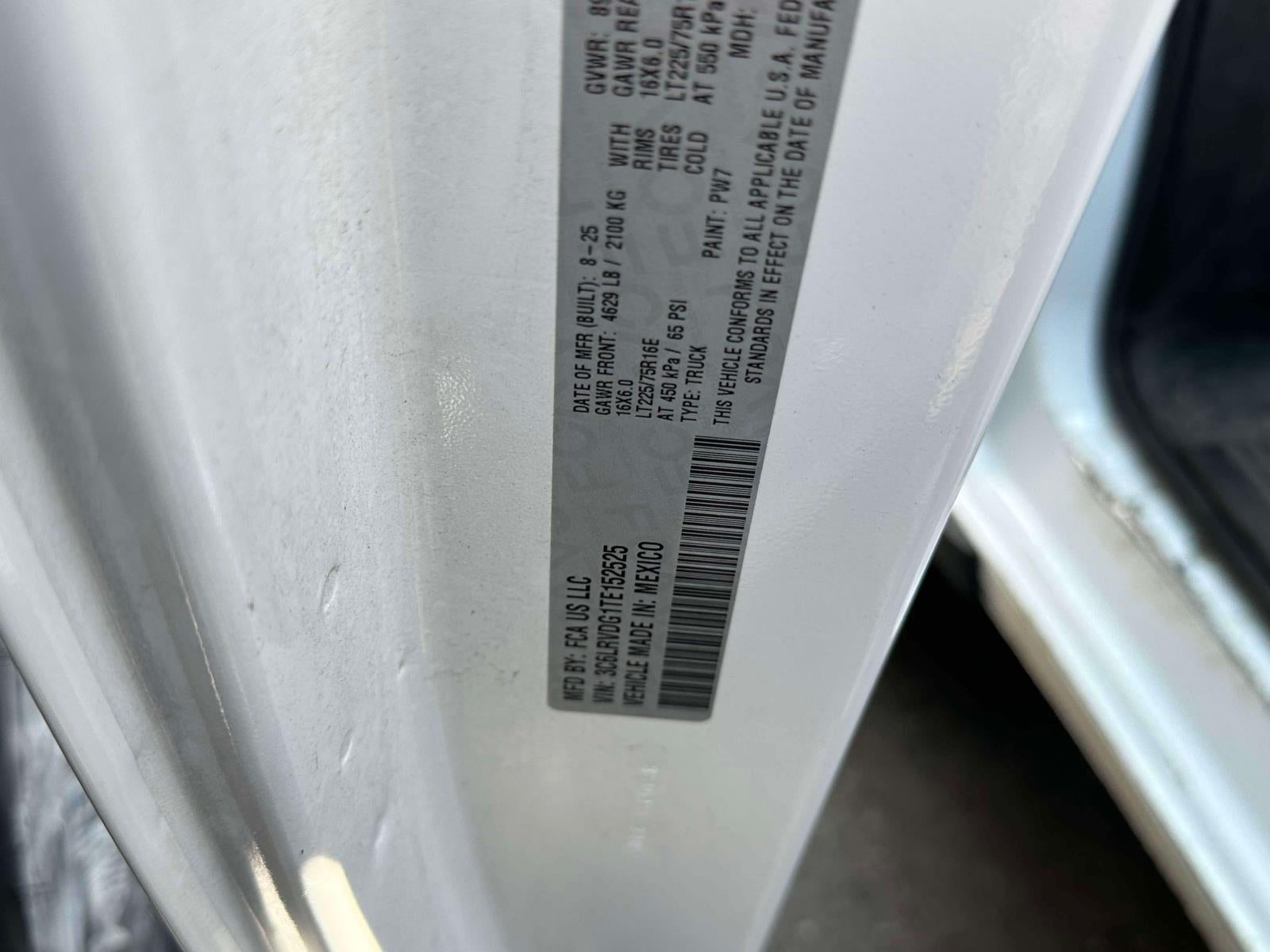 2026 RAM ProMaster Cargo Van Tradesman 2500 High Roof 159 WB w/Pass Seat